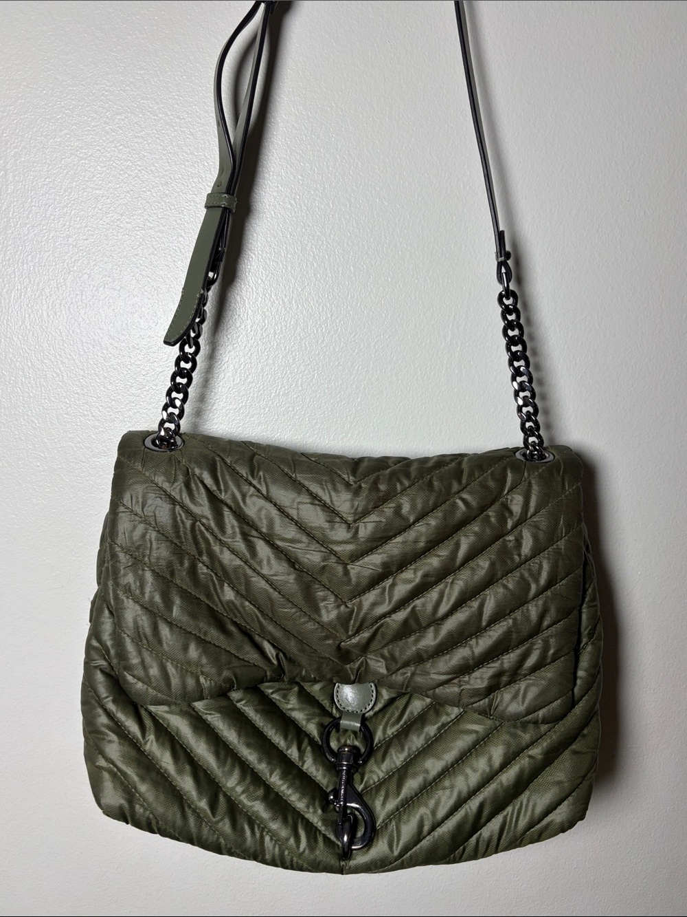 Rebecca Minkoff  Edie Nylon Jumbo Flap Quilted Shoulder Bag Cross Body